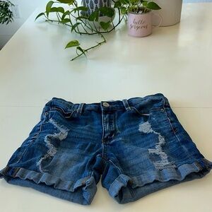 Mudd Blue Distressed Jean Shorts
